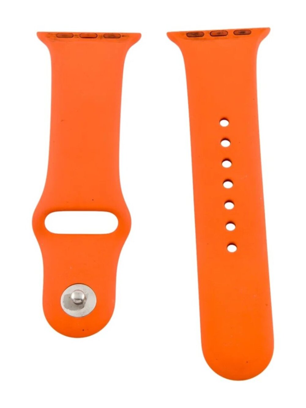 Hermes Apple Watch Orange silicone band S/M